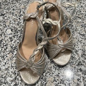 Kelly & Katie, gold heels, size 9.